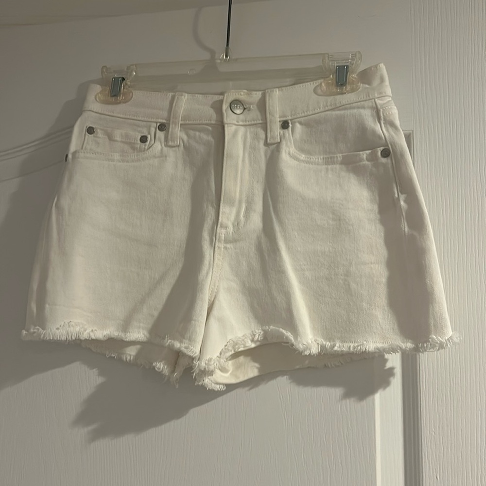 white jean shorts
